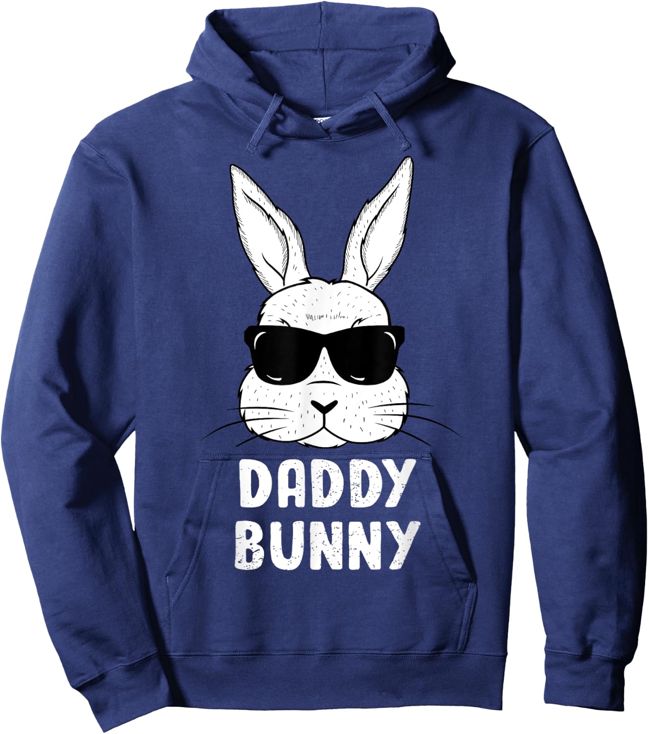 Daddy Bunny Ears Sunglasses Easter Day Dad Rabbit Funny Hoodie - Hoodie | Navy