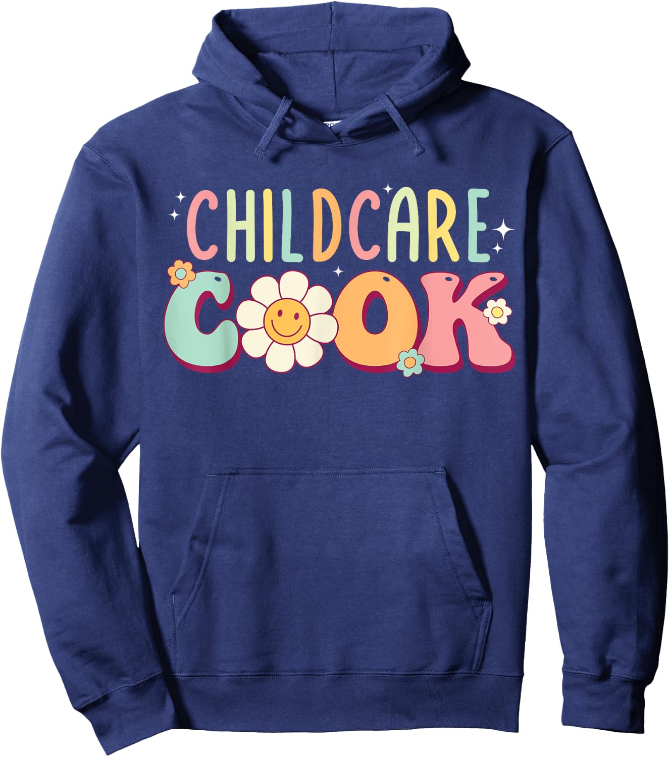 Childcare Provider Cook Uniform Daycare Teacher Groovy Women Hoodie - Hoodie | Navy