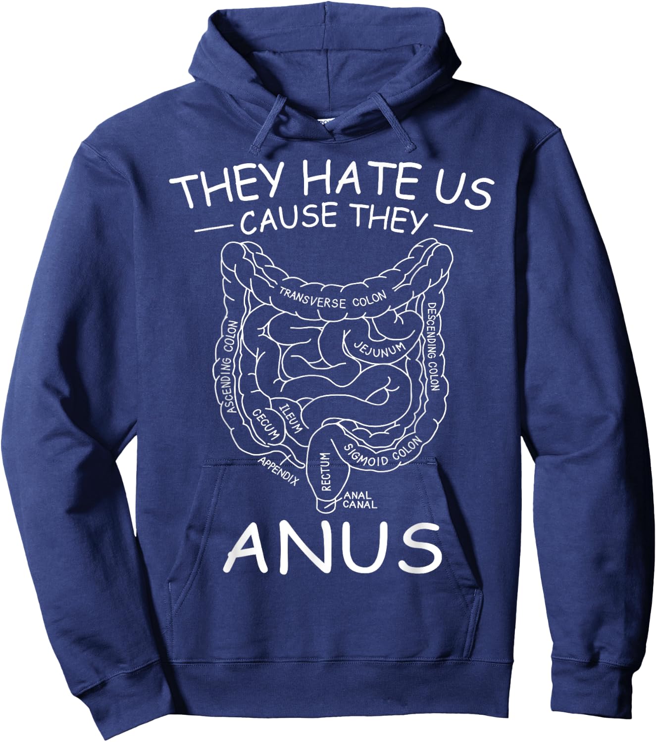 They Hate Us Cause They Anus Endoscopy Colonoscopy Hoodie - Hoodie | Navy