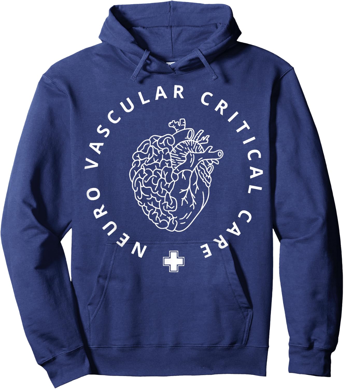 Retro Neuro Vascular Critical Care Nurse Neuro ICU ICU RN Hoodie - Hoodie | Navy