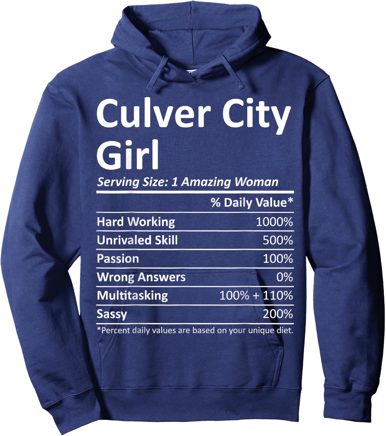CULVER CITY GIRL CA CALIFORNIA Funny City Home Roots Gift Hoodie - Hoodie | Navy