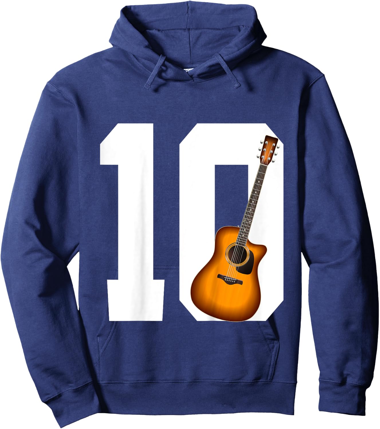 Young Guitarists and Music Lovers 10th Birthday Guitar Hoodie - Hoodie | Navy
