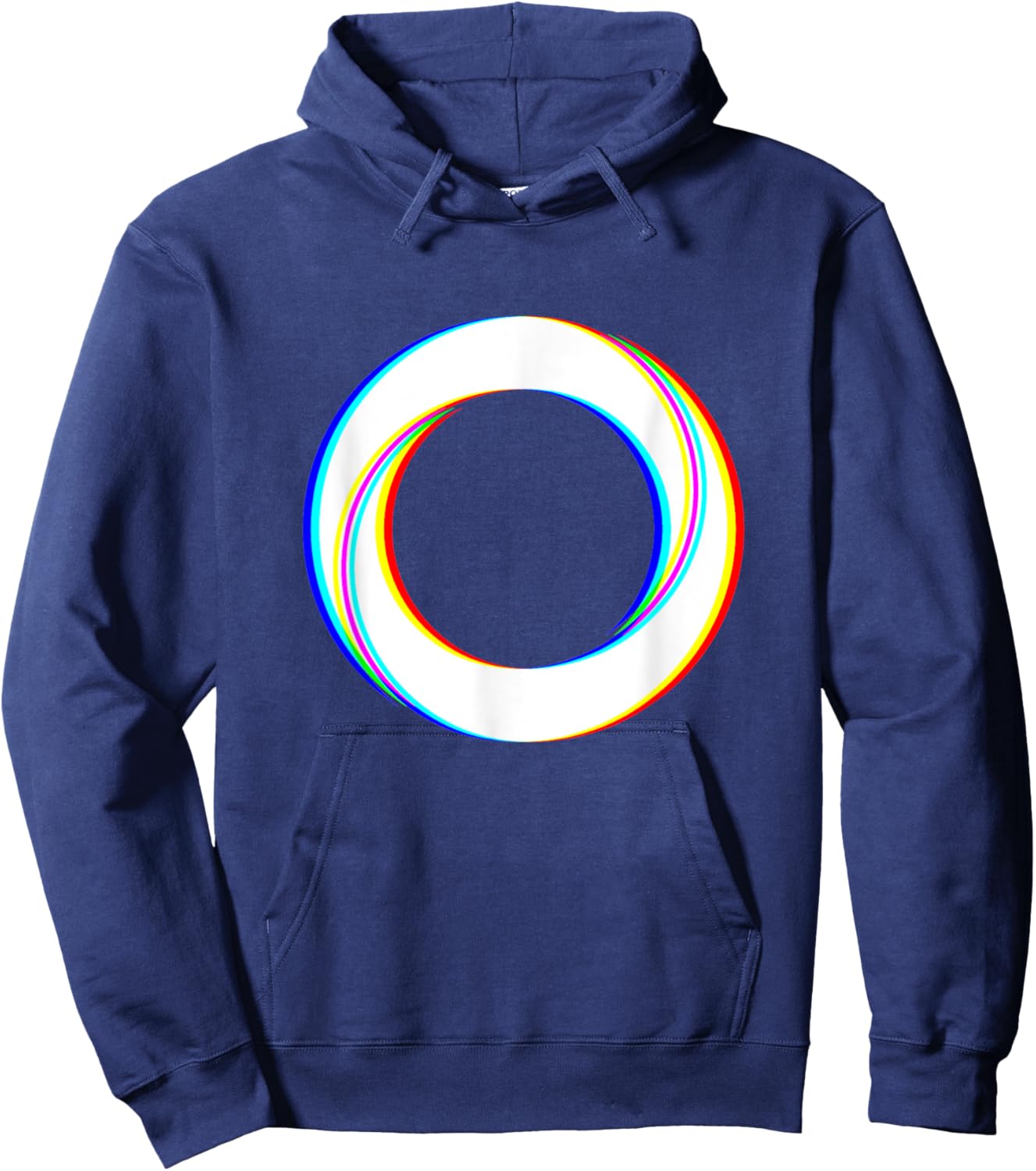 Trippy Geometric Circle Shape Abstract Optical Illusion EDM Hoodie - Hoodie | Navy