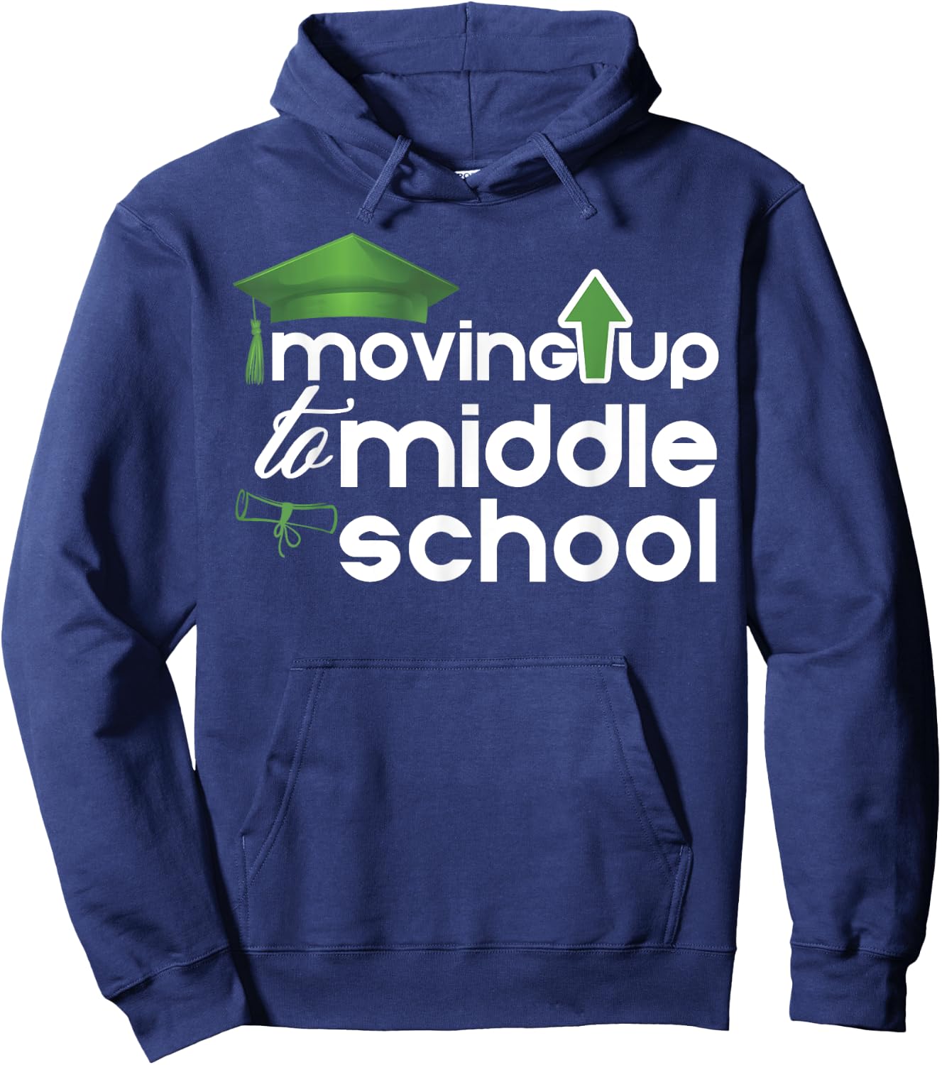 Moving Up to Middle School Cute Elementary School Graduation Hoodie - Hoodie | Navy