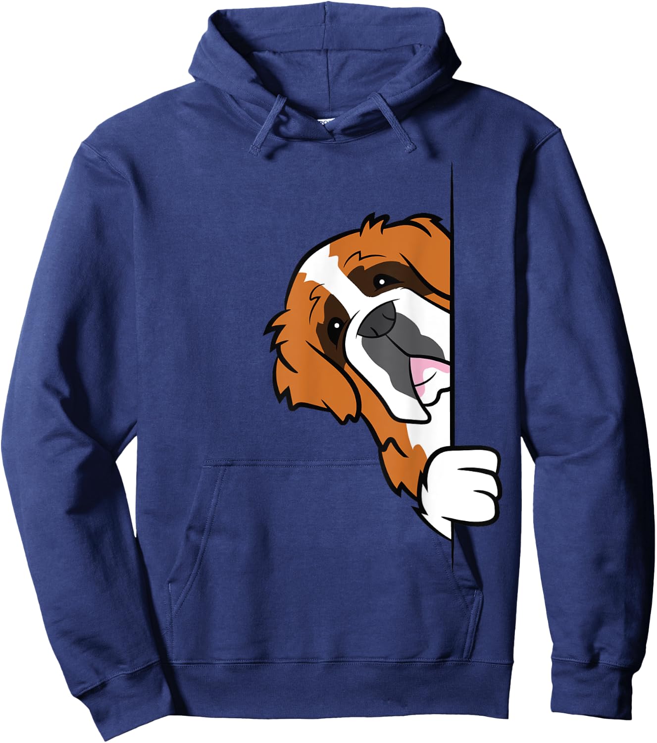 Cute Saint Bernard Dog Peeking From Side Funny Saint Bernard Hoodie - Hoodie | Navy