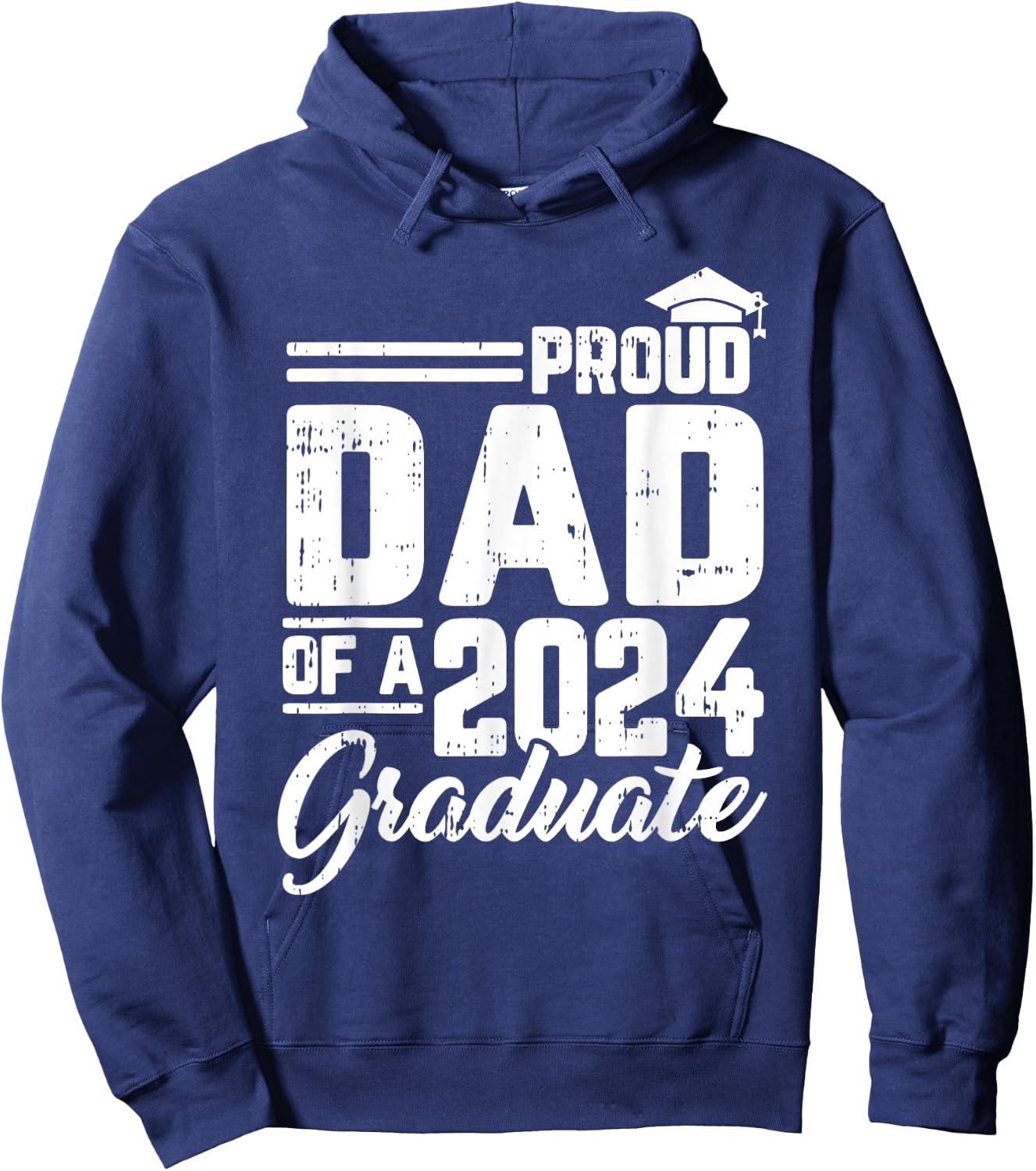 Proud Dad Of A 2024 Graduate Graduation Parents Papa Men Hoodie - Hoodie | Navy