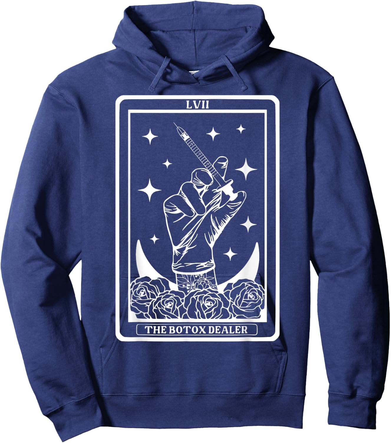 Botox Dealer Tarot Card Aesthetic Nurse Injector Lips Hoodie - Hoodie | Navy