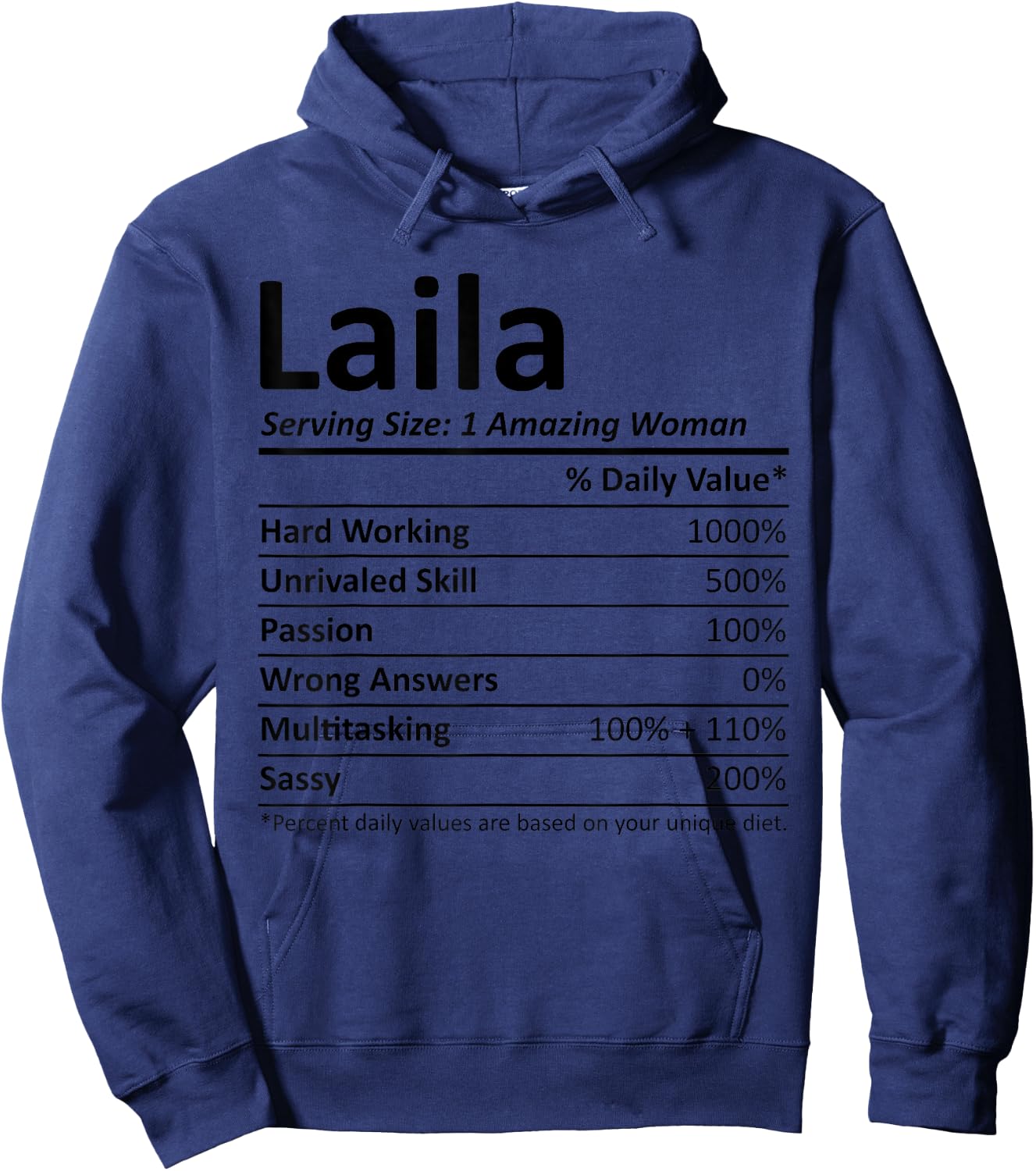 LAILA Nutrition Personalized Name Funny Christmas Idea Hoodie - Hoodie | Navy