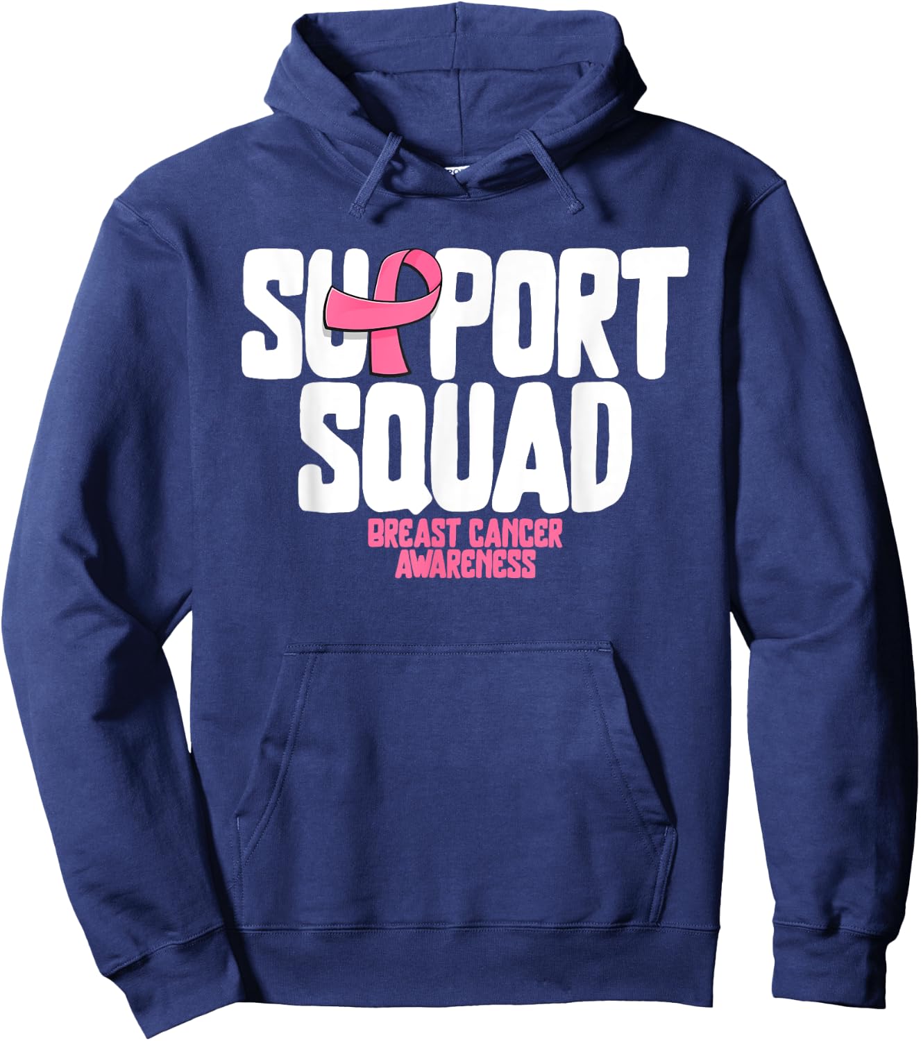Breast Cancer Shirts Support Squad Breast Cancer Awareness Hoodie - Hoodie | Navy