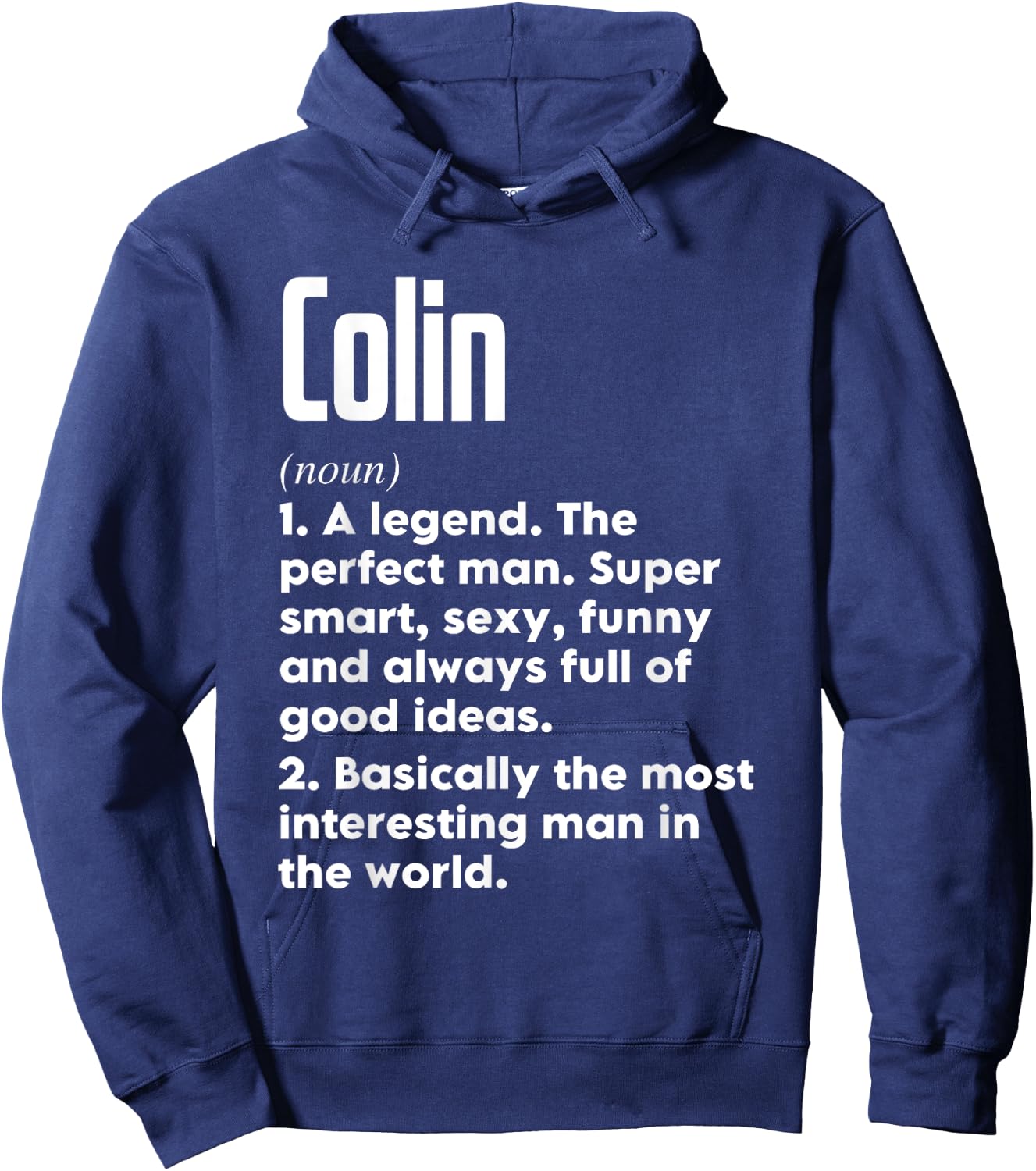 Colin Name Definition Funny Meaning Personalized Hoodie - Hoodie | Navy