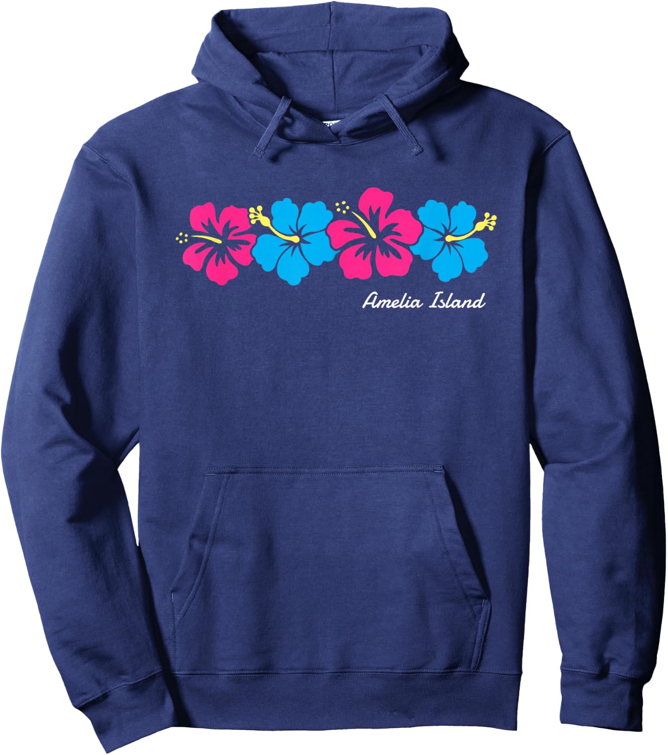 Amelia Island Florida Hibiscus Flower Girls Souvenir Hoodie - Hoodie | Navy