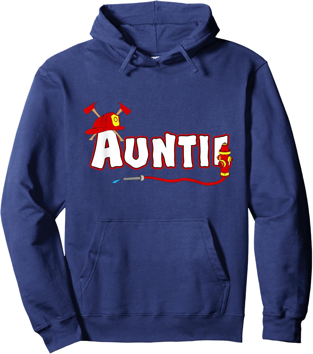 Firefighter Auntie Aunt Fire Department Hydrant Mothers Day Hoodie - Hoodie | Navy