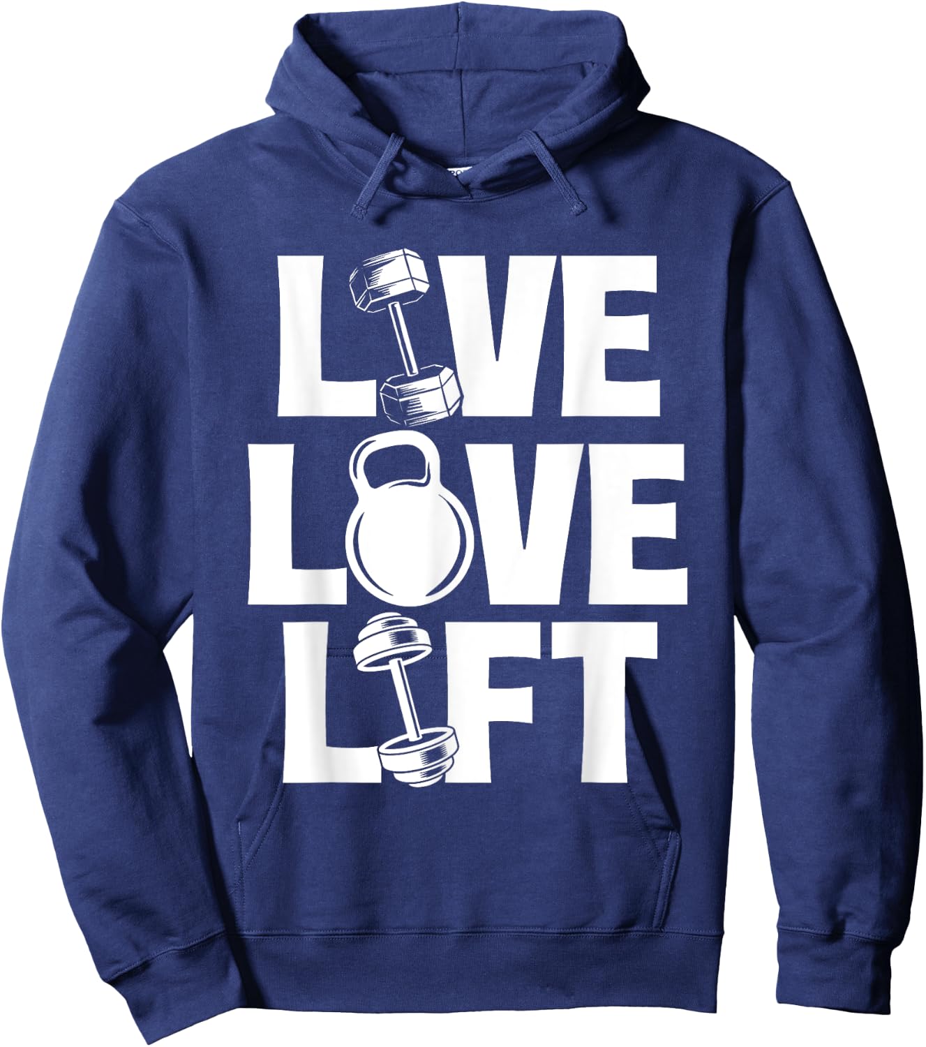 Live Love Lift - Workout Gym Weightlifting Bodybuilding Hoodie - Hoodie | Navy