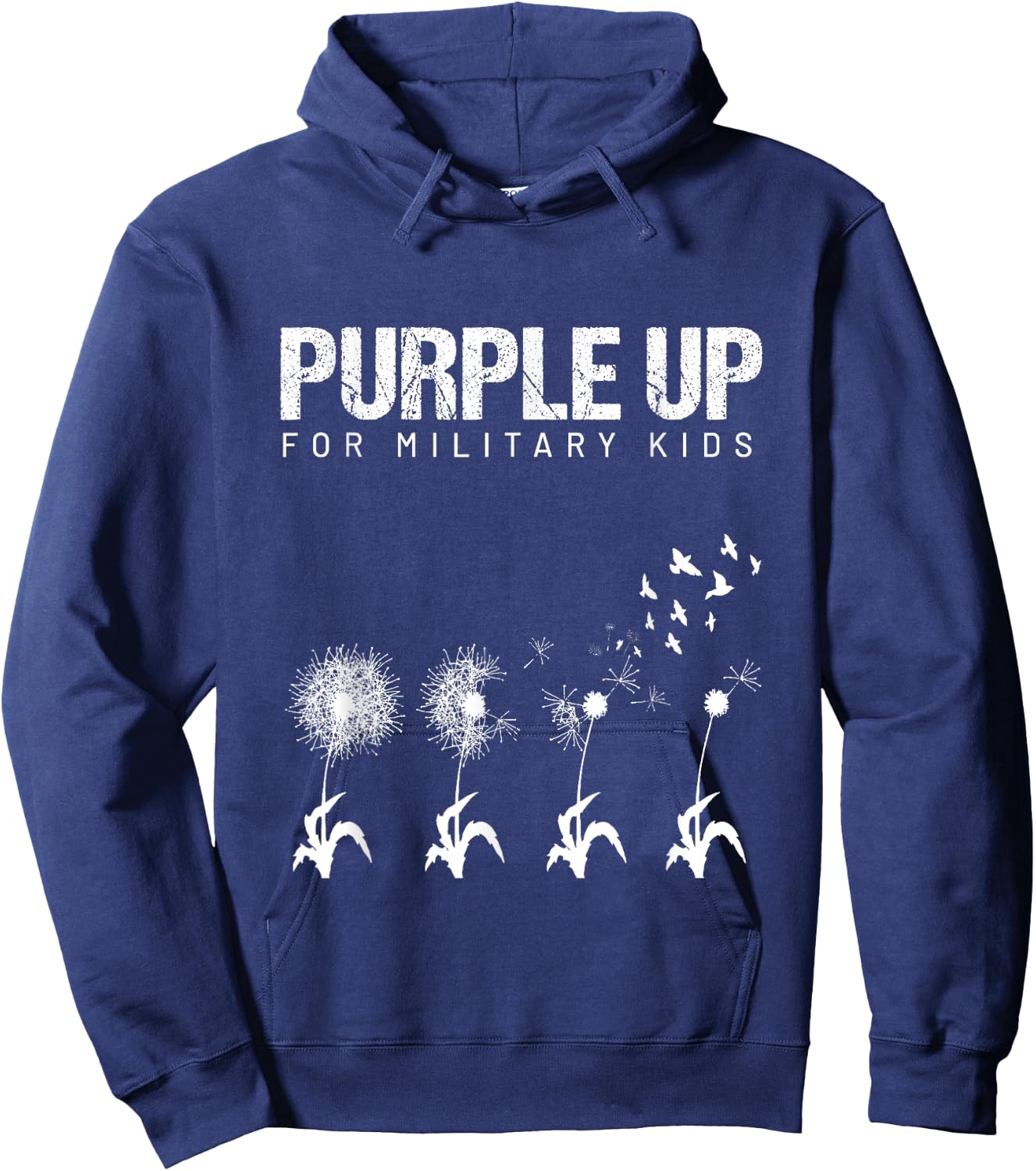 I Purple Up For Military Kids shirt Military Child Dandelion Hoodie - Hoodie | Navy