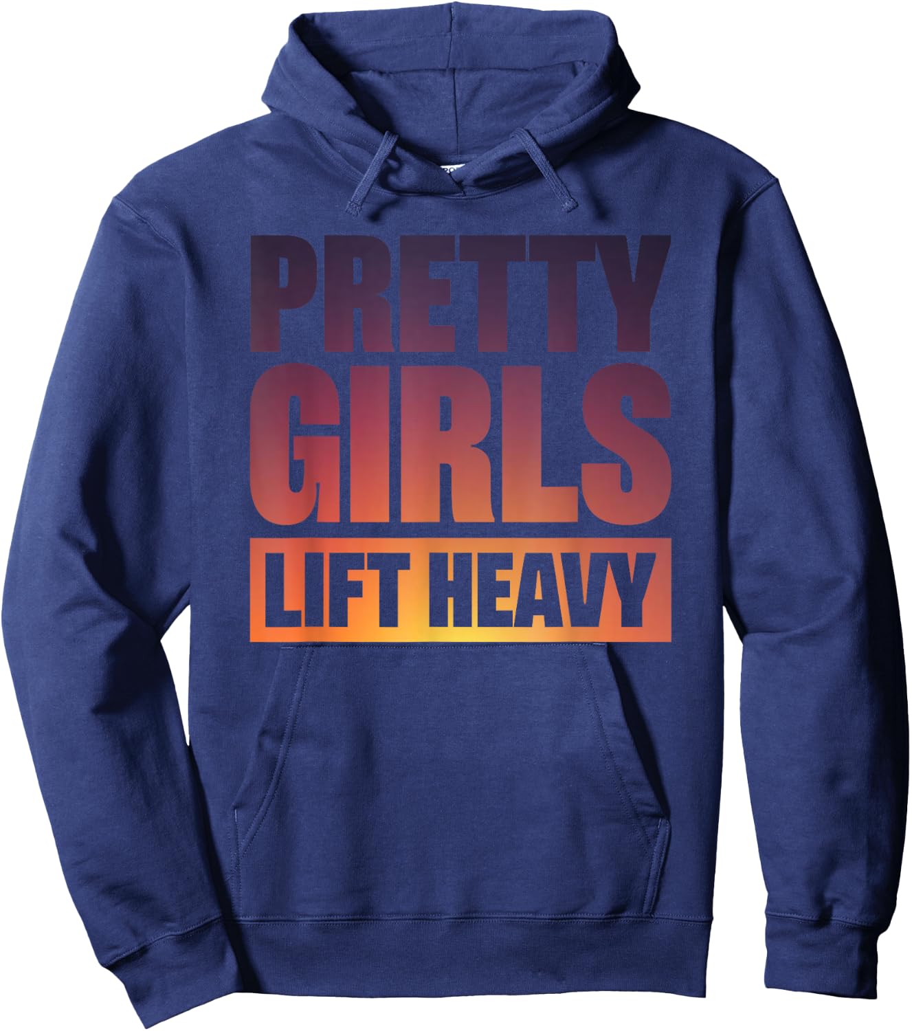 Weightlifting Fitness Gym Girl Powerlifter Women's Black Short Sleeve Modern Classic Regular Fit Hoodie - Hoodie | Navy