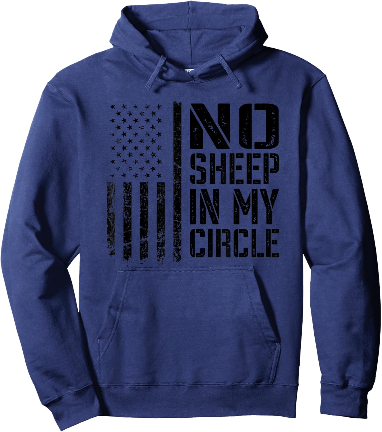 No Sheep In My Circle - Patriotic USA Lions Wolves Not Sheep Women Men Hoodie - Hoodie | Navy