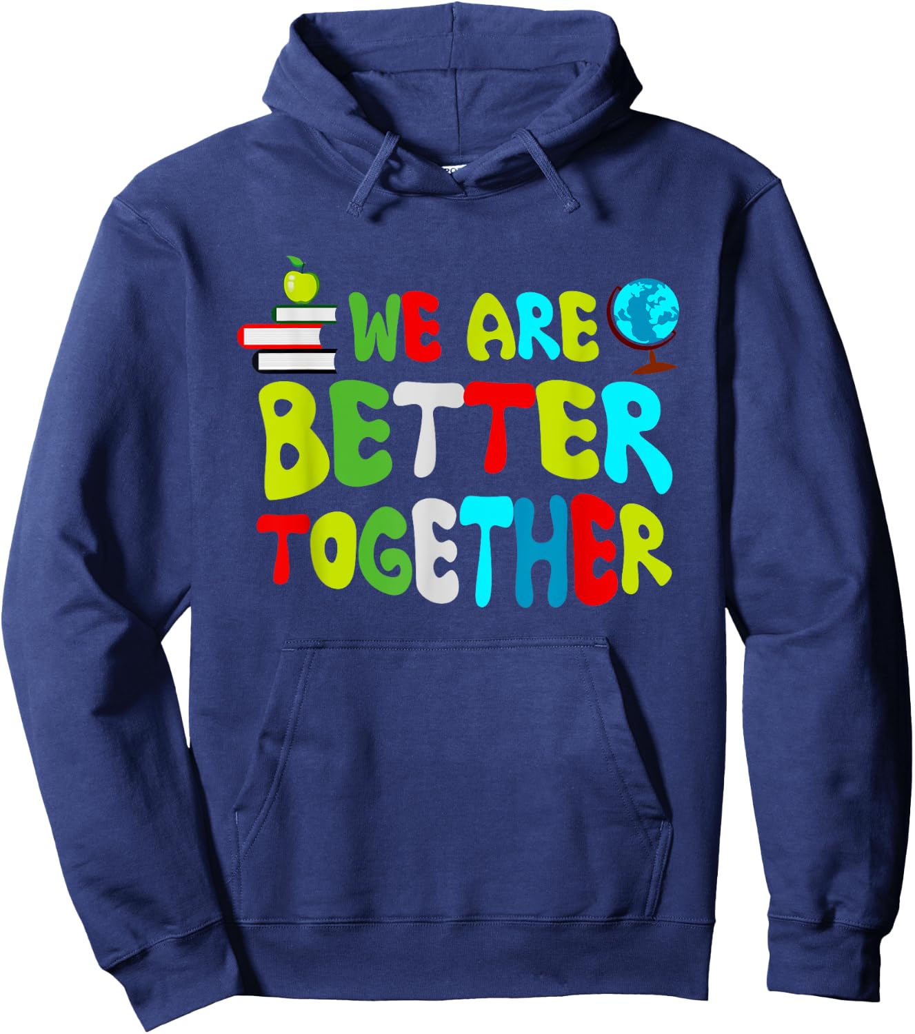 Back To School Teacher Retro Groovy We're Better & Together Hoodie - Hoodie | Navy