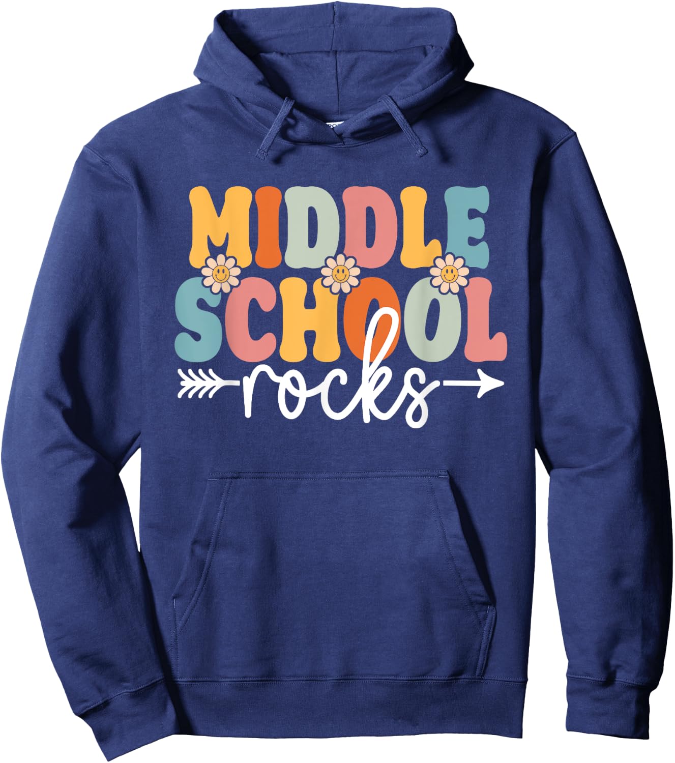Middle School Rocks Funny Back To School Teachers Students Hoodie - Hoodie | Navy