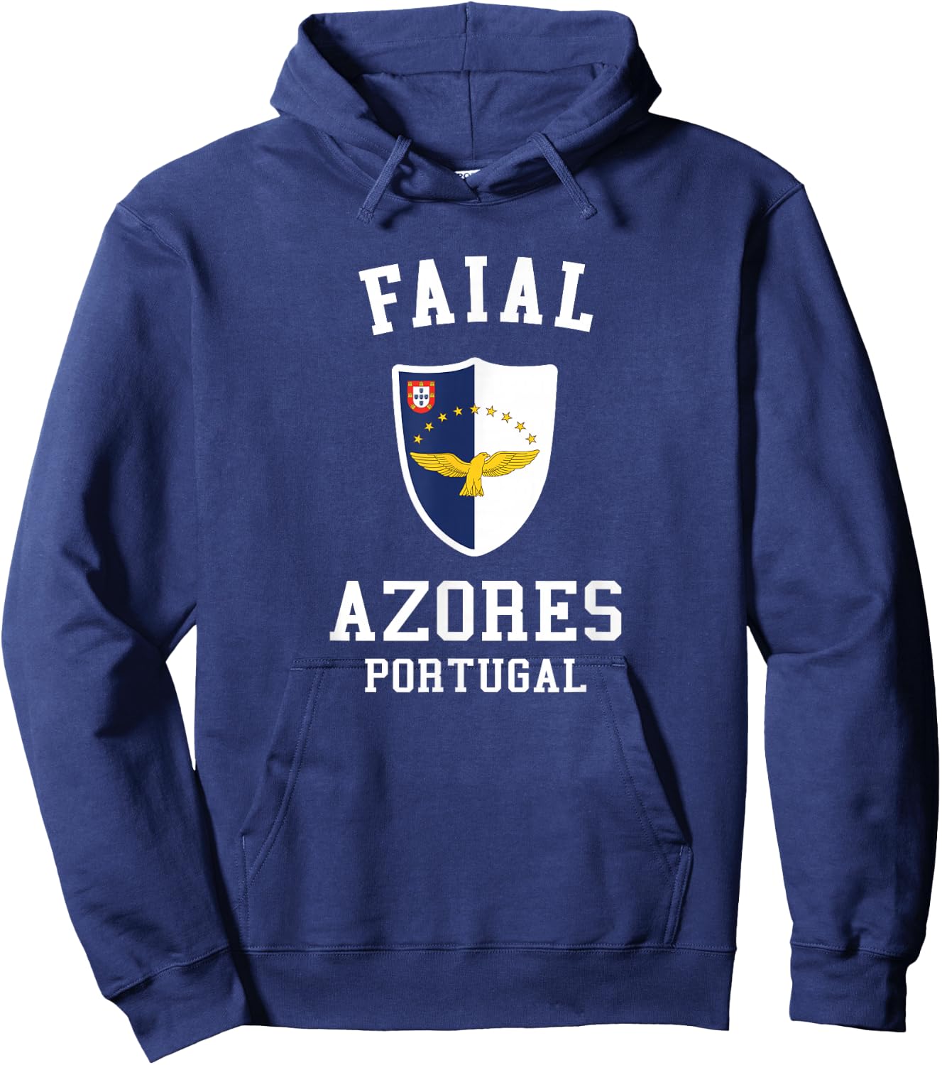 Faial Azores Flag - Faial Portugal Island Souvenir Hoodie - Hoodie | Navy