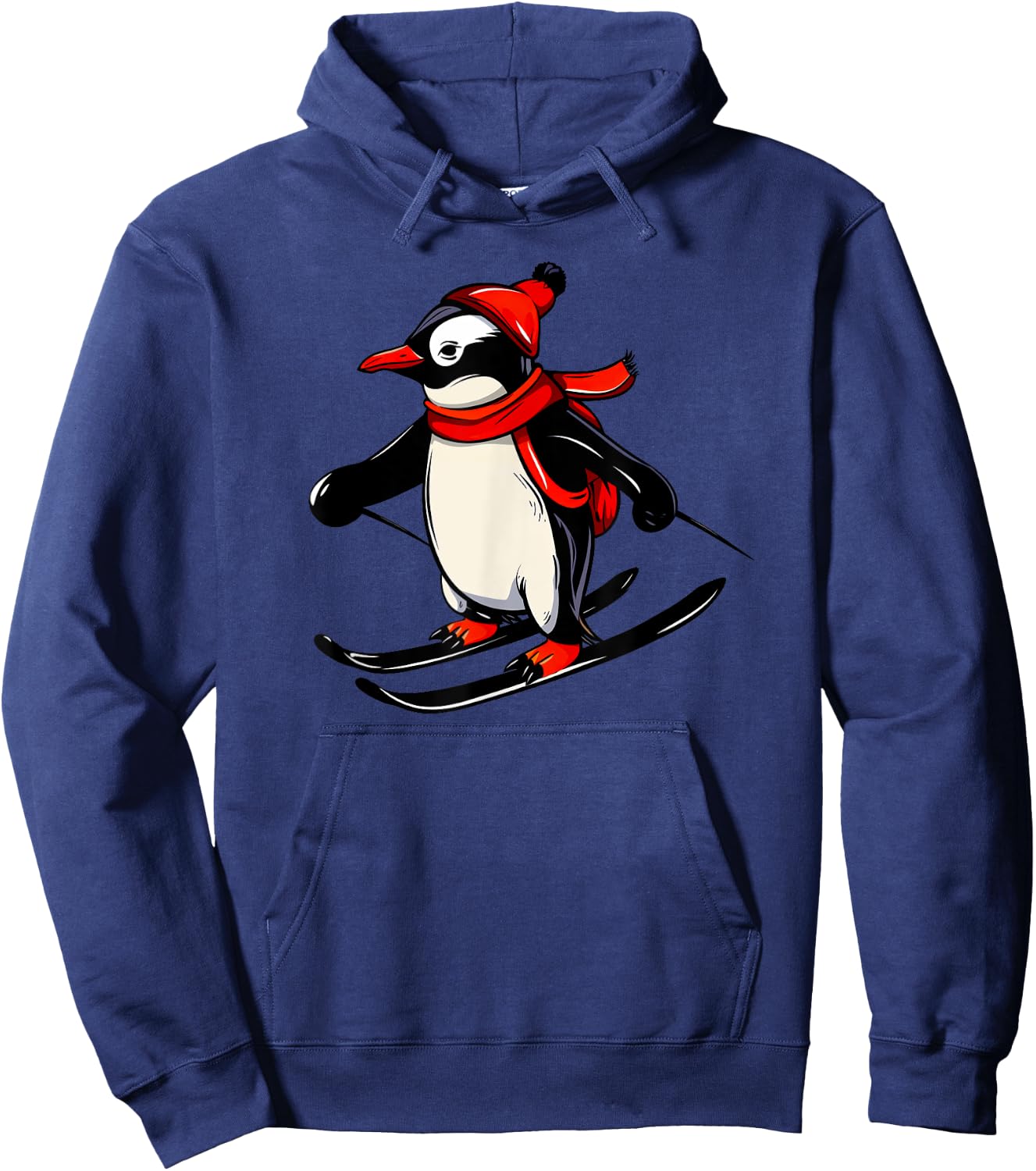 Cute Penguin Skiing - Skiing Penguin Hoodie - Hoodie | Navy