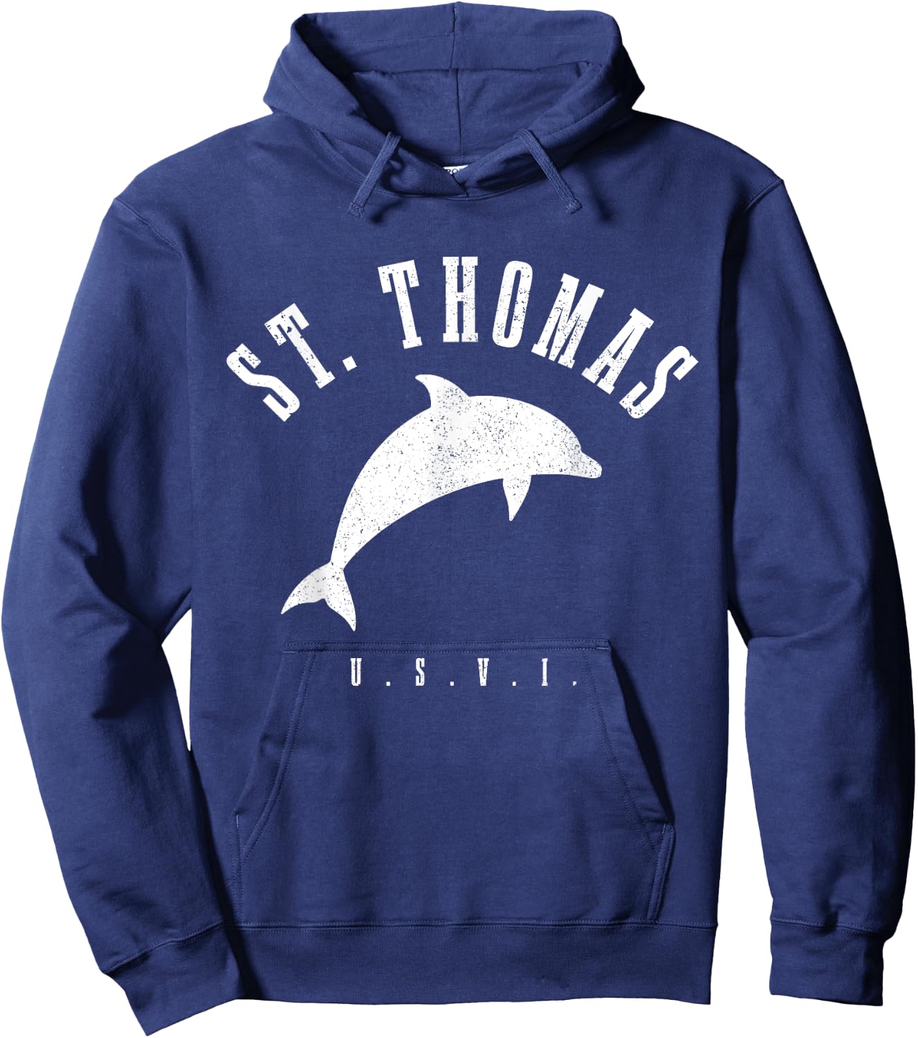 St. Thomas US Virgin Islands Dolphin Vacation USVI Vintage Hoodie - Hoodie | Navy