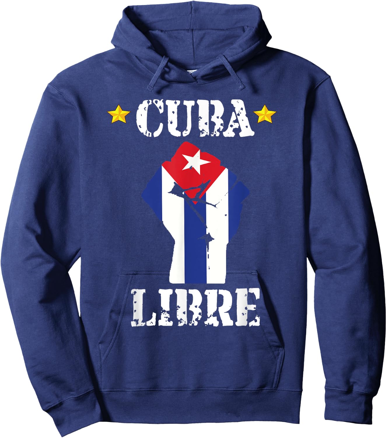 Free Cuba Libre Cuban Flag American Flag I Stand With Cuba Hoodie - Hoodie | Navy