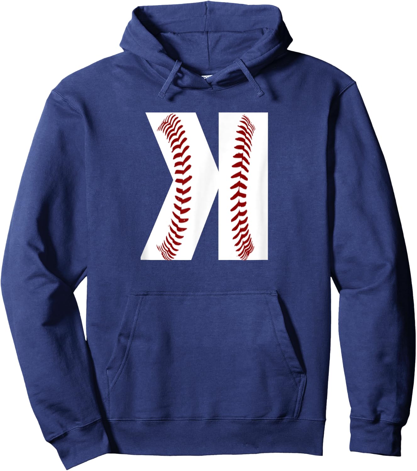 Boys Pitcher Backwards K Baseball Stitches Graphic Art Gift Hoodie - Hoodie | Navy