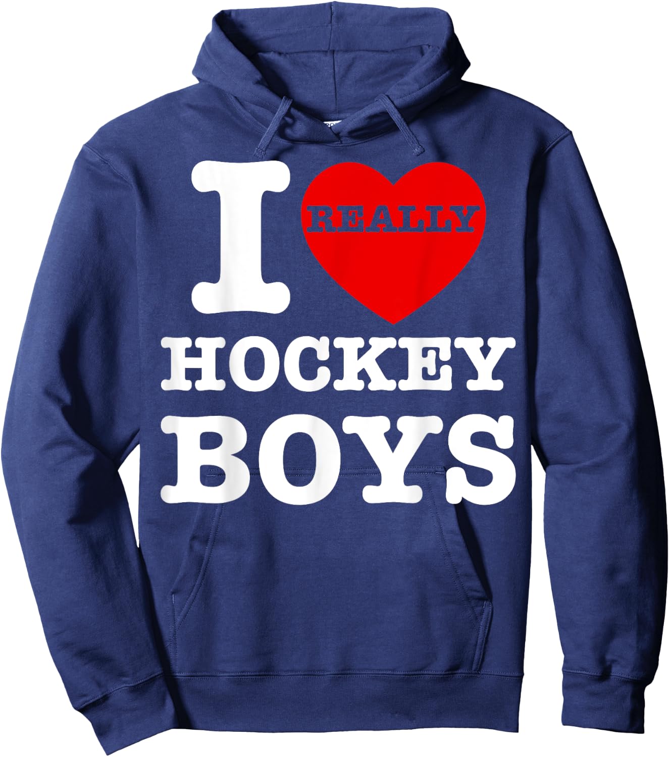 I Love Hockey Boys I Heart Hockey Boys Family Matching Funny Hoodie - Hoodie | Navy
