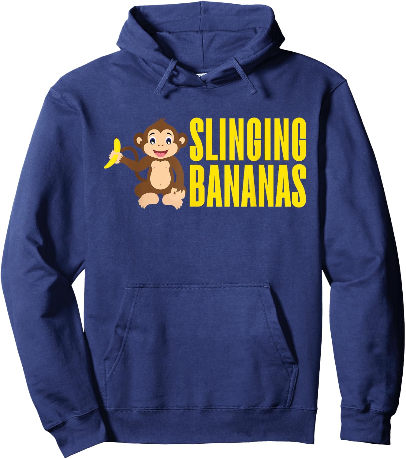 Slinging Bananas Monkey Hoodie - Hoodie | Navy