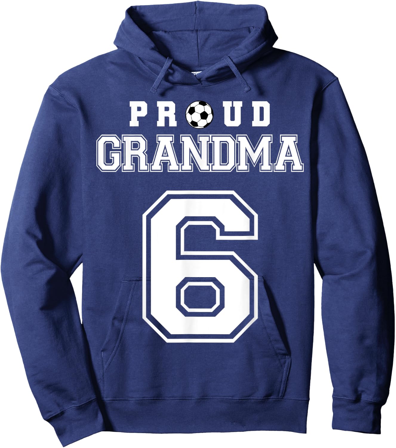 Number 6 Custom Proud Soccer Futbol Grandma Personalized Hoodie - Hoodie | Navy