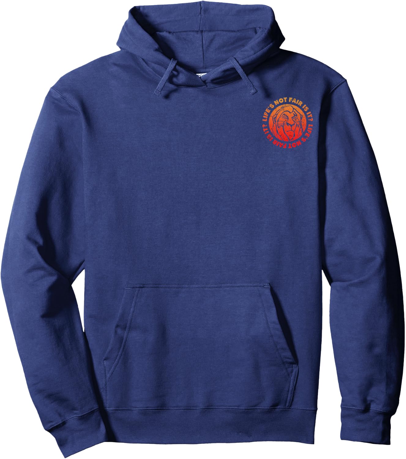 Disney Villains Scar Life's Not Fair Is It Vintage Pocket Hoodie - Hoodie | Navy