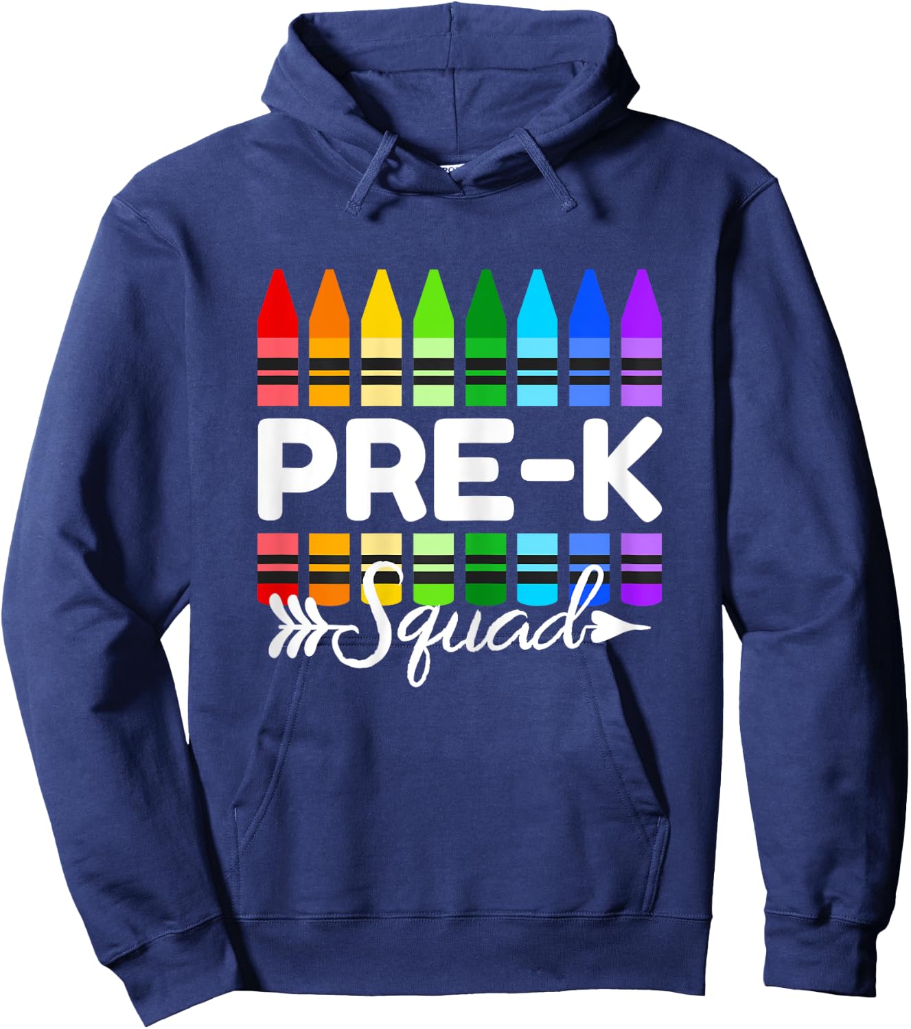 Pre-K Squad Crayon Preschool Teacher Students Hoodie - Hoodie | Navy