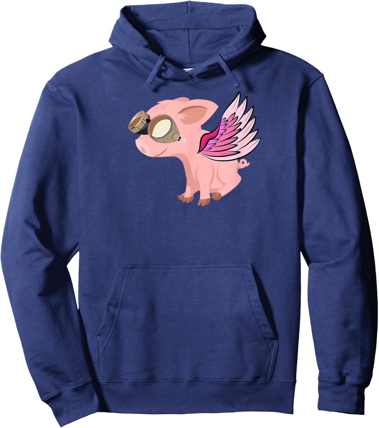 When Pigs Fly, Flying Pig Hoodie - Hoodie | Navy