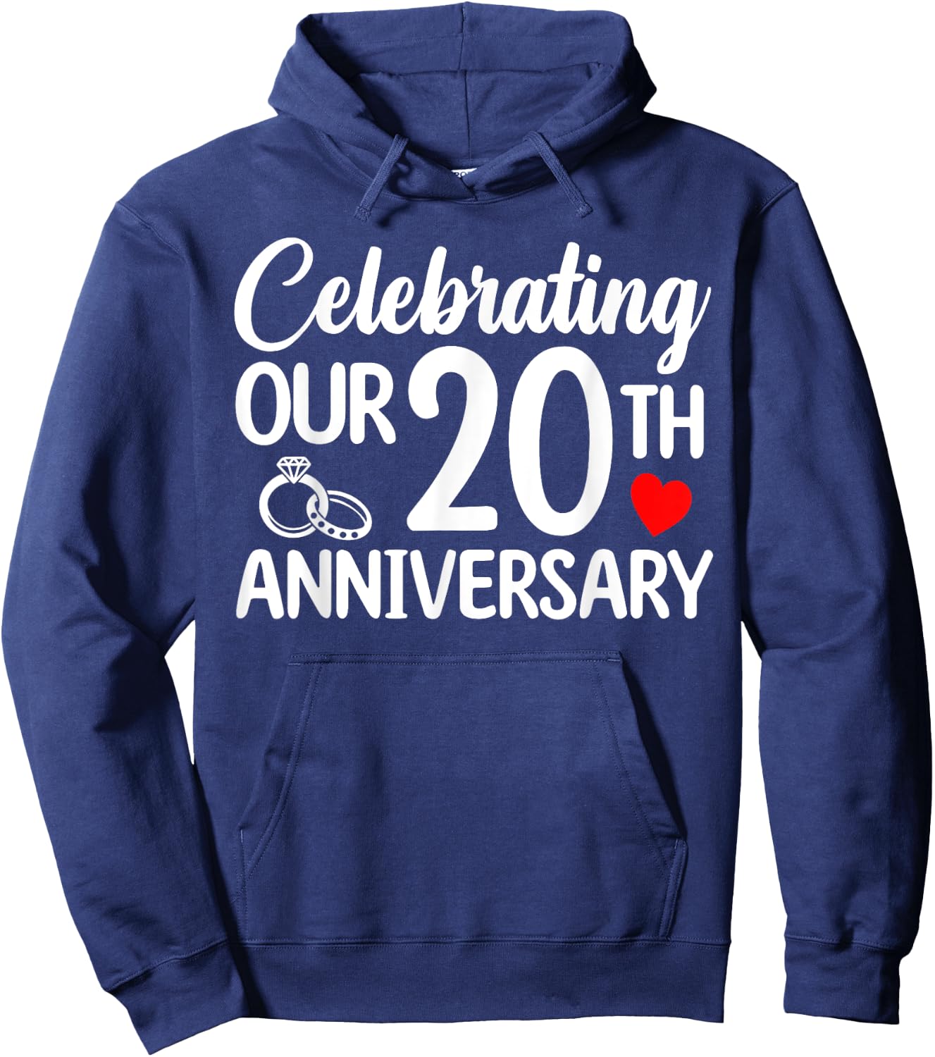 Celebrating Our 20th Wedding Anniversary 20 Year of Marriage Hoodie - Hoodie | Navy