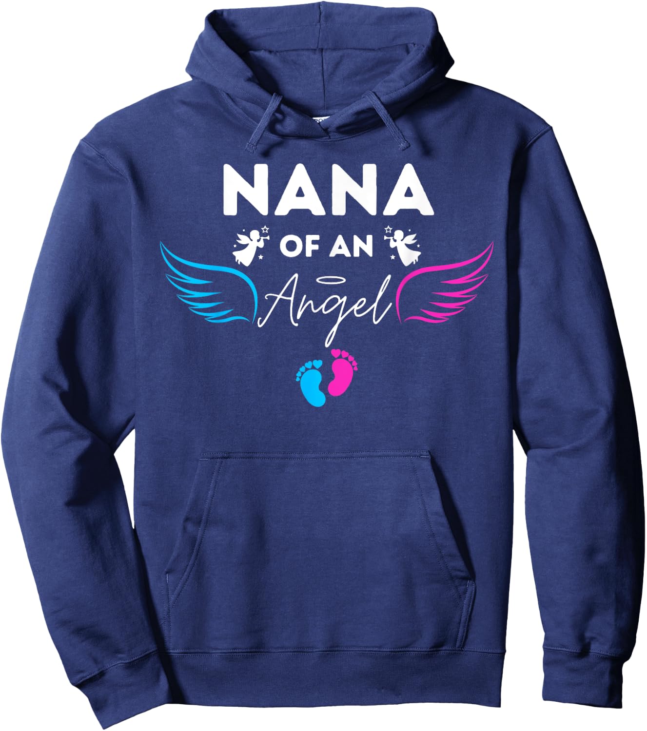 Nana Of An Angel Wings Baby Pregnancy Infant Loss October Hoodie - Hoodie | Navy