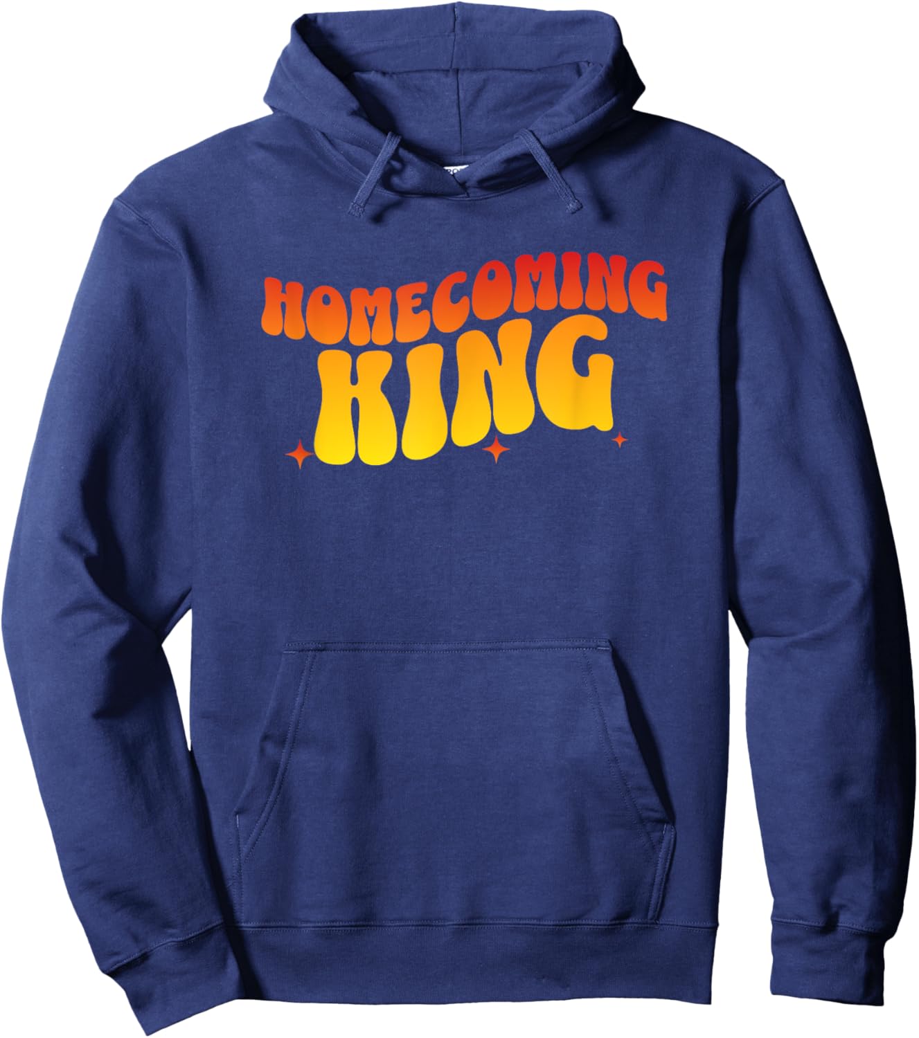 Matching Highschool Homecoming King Retro Wavy Text Hoodie - Hoodie | Navy