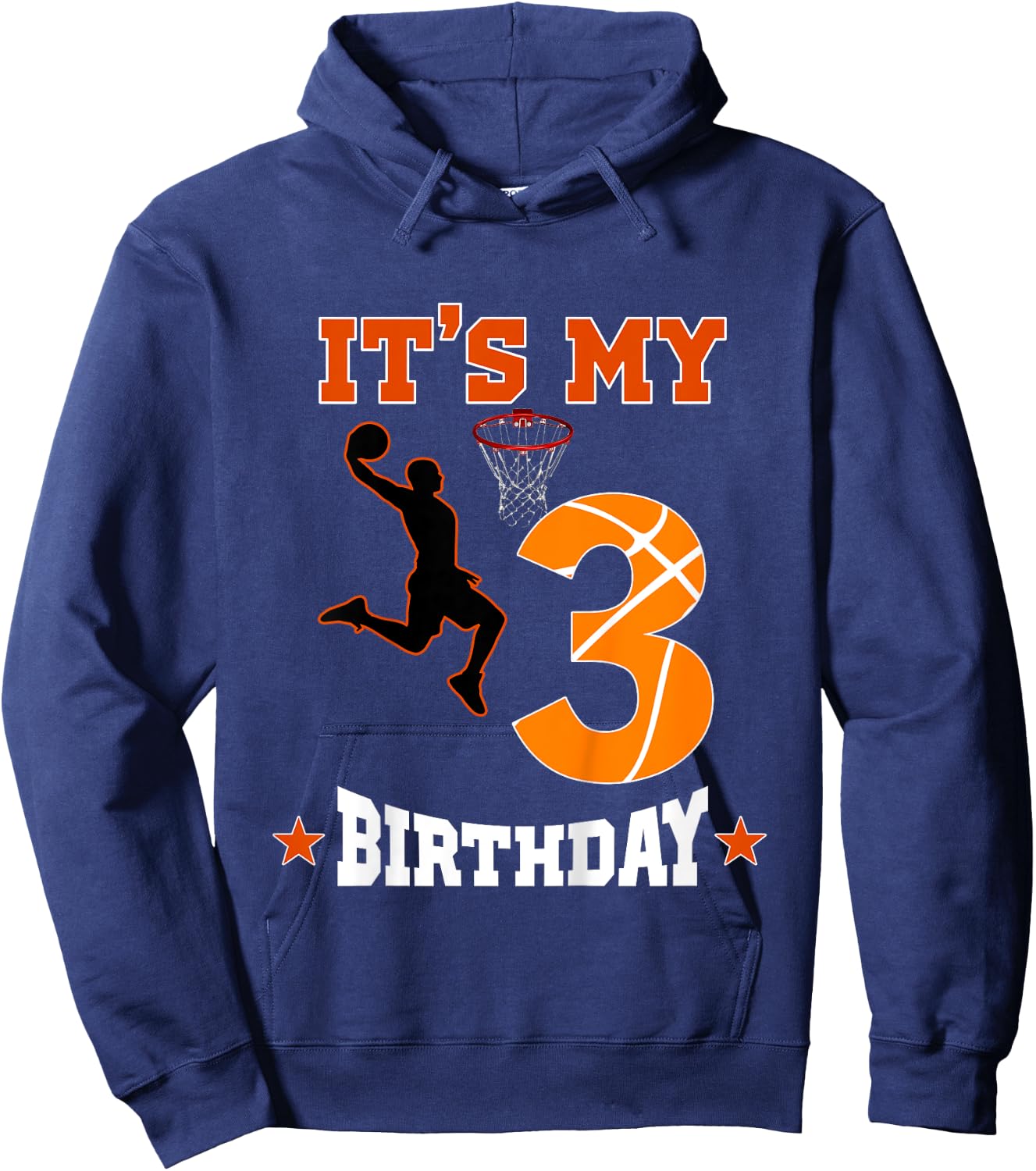Kids It's My 3rd Birthday Basketball Dunk Boy 3 Years Old Hoodie - Hoodie | Navy