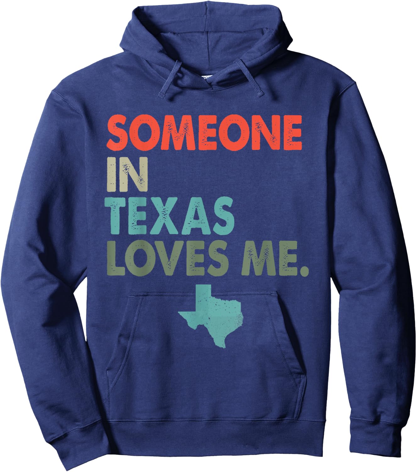Someone In Texas Loves Me Retro Style US State Hoodie - Hoodie | Navy