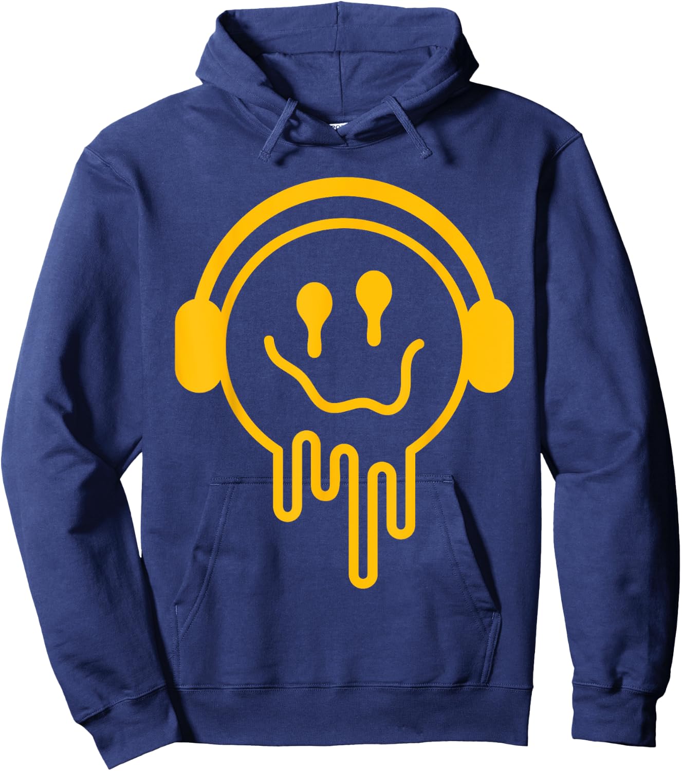 Melting Smile Funny Smiling Melted Dripping Happy Face Cute Hoodie - Hoodie | Navy