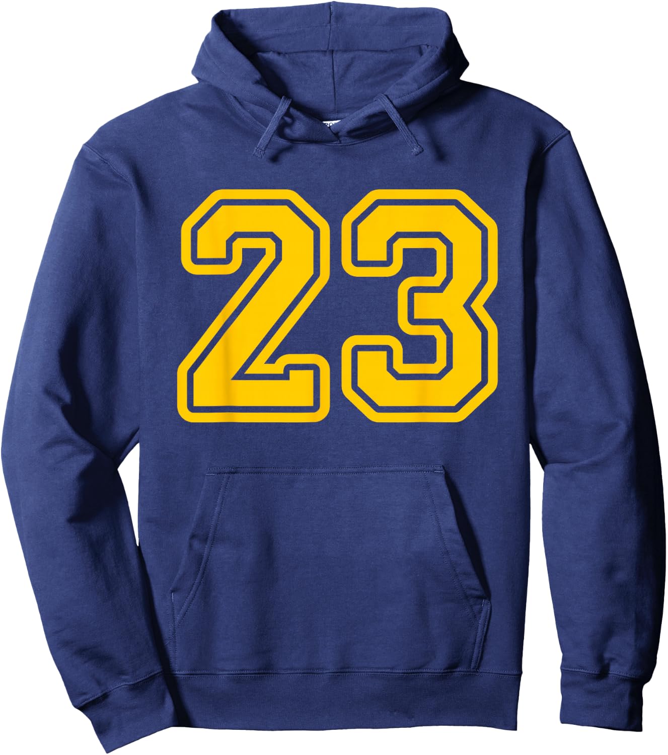 Number #23 Golden Yellow Sport Number 23 Hoodie - Hoodie | Navy