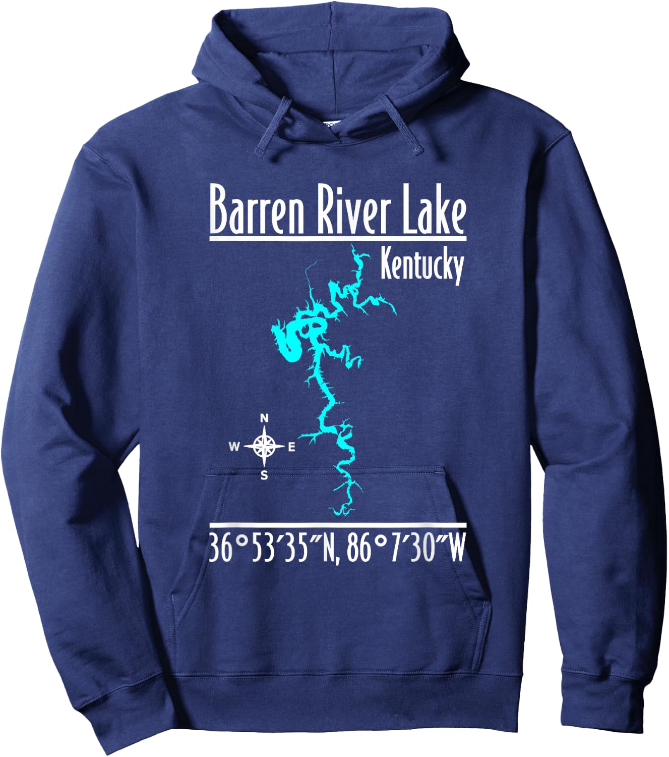 Modern Barren River Lake - Kentucky Hoodie - Hoodie | Navy