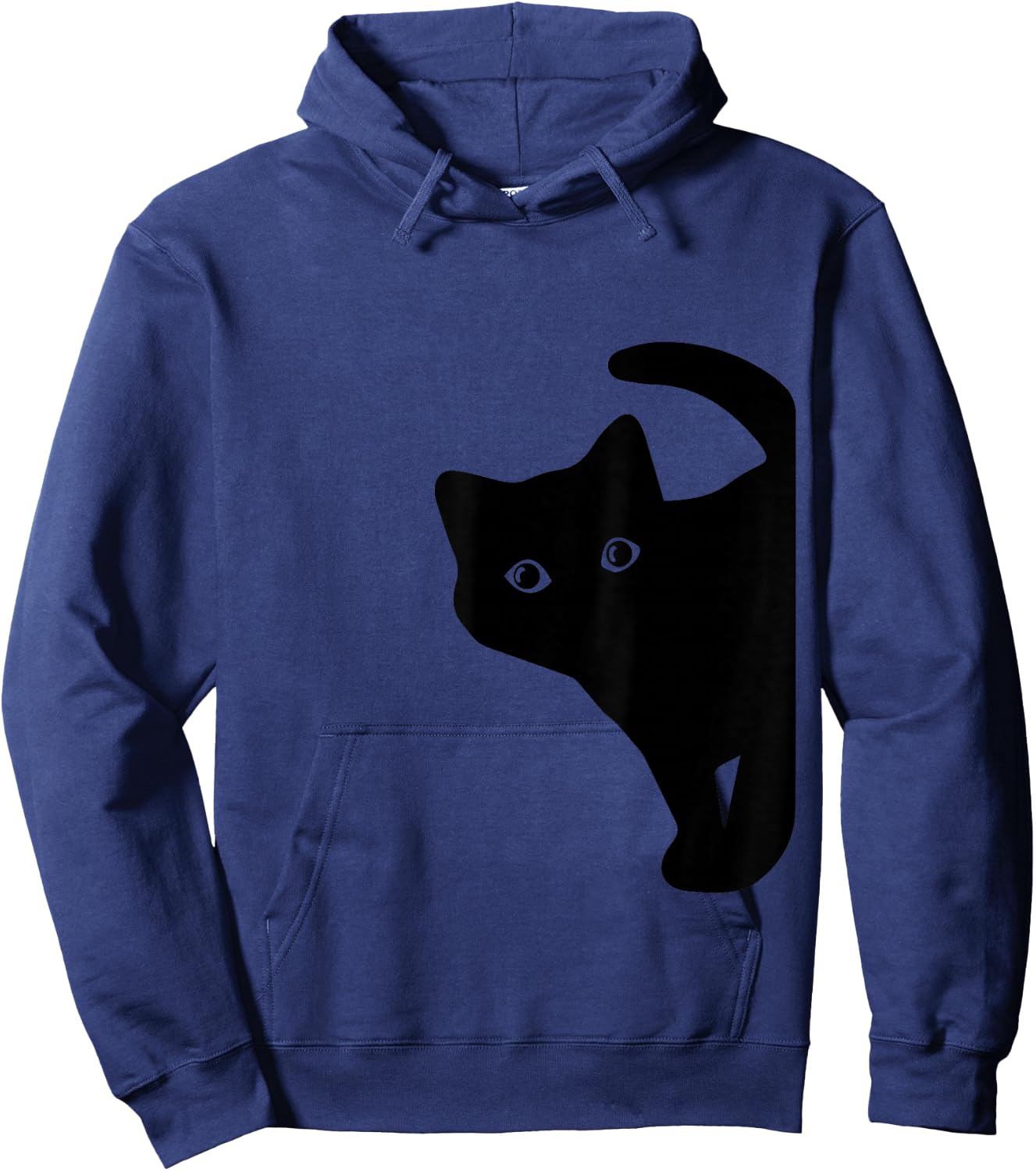 Peeking Cute Black Curious Kitten Men Women Kids Boys Girls Hoodie - Hoodie | Navy
