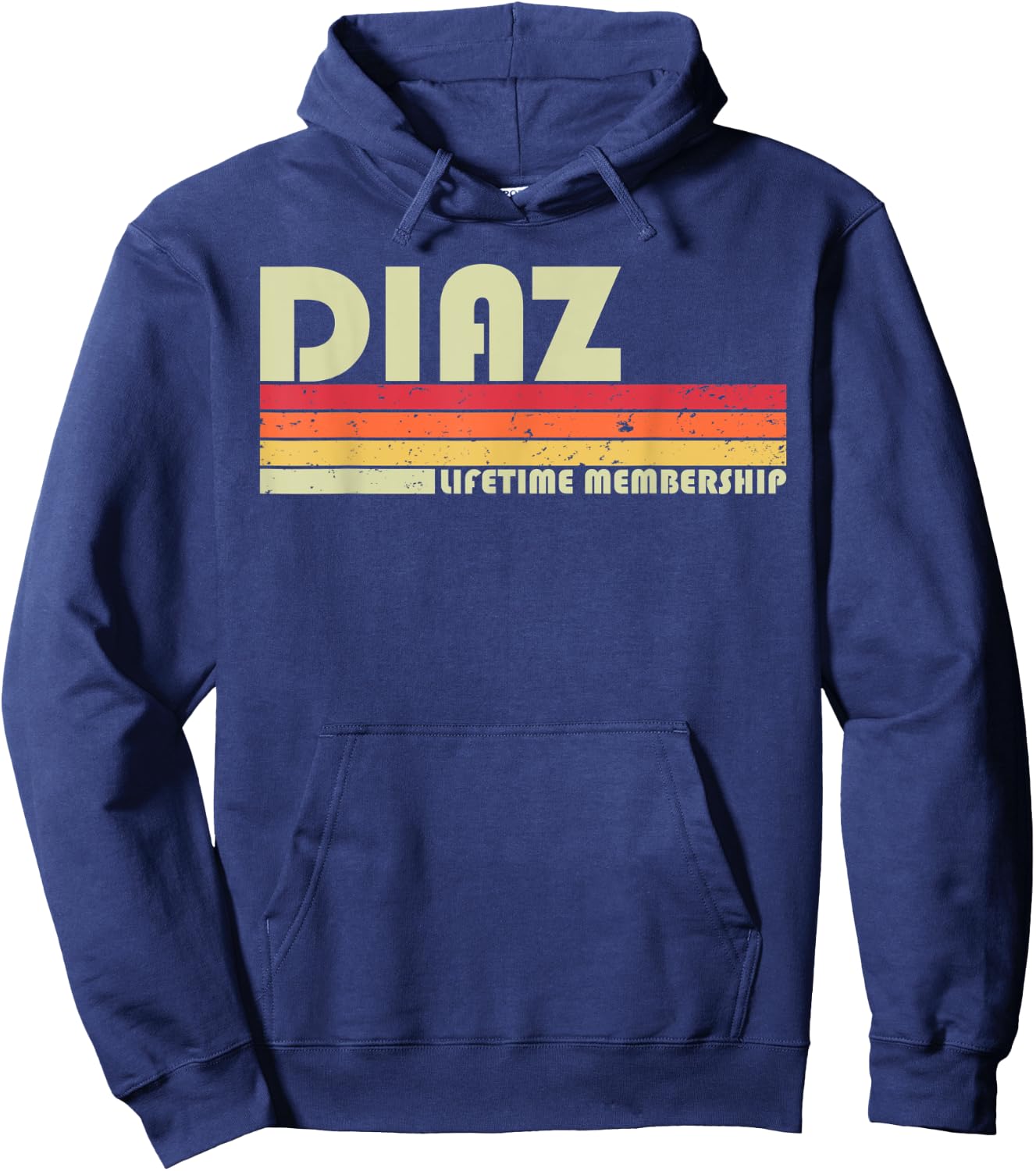 DIAZ Surname Funny Retro Vintage 80s 90s Birthday Reunion Hoodie - Hoodie | Navy