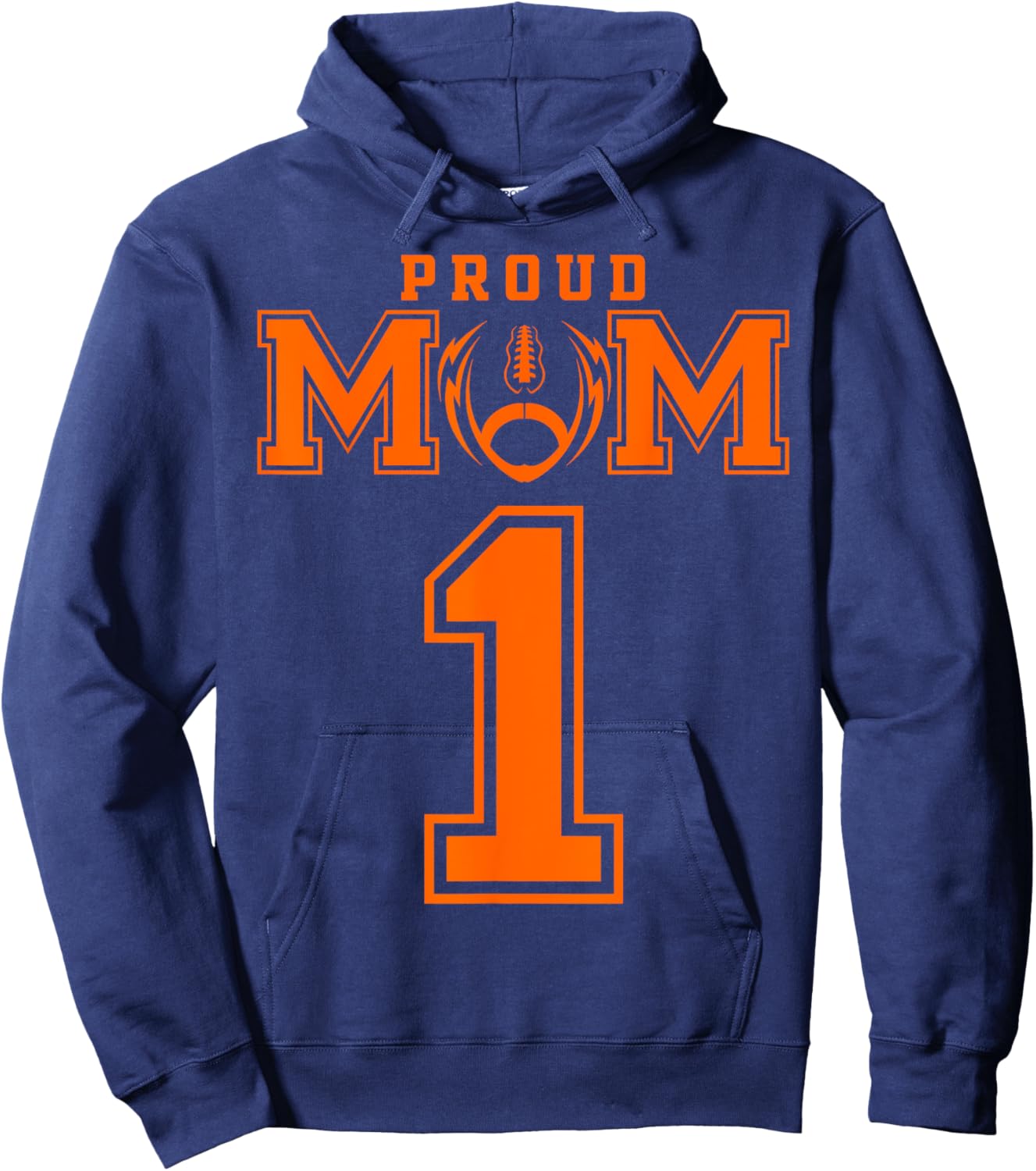 Custom Proud Football Mom Number 1 OR Personalized Hoodie - Hoodie | Navy