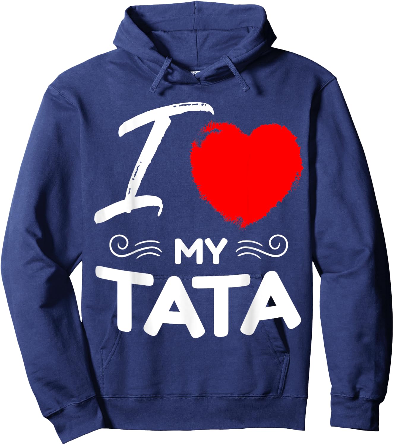 I Love My Tata Cute Mother Grandma Matching Family Party Hoodie - Hoodie | Navy