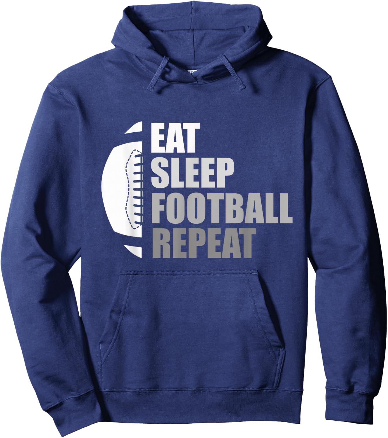 Eat Sleep Football Repeat Funny Football Hoodie - Hoodie | Navy