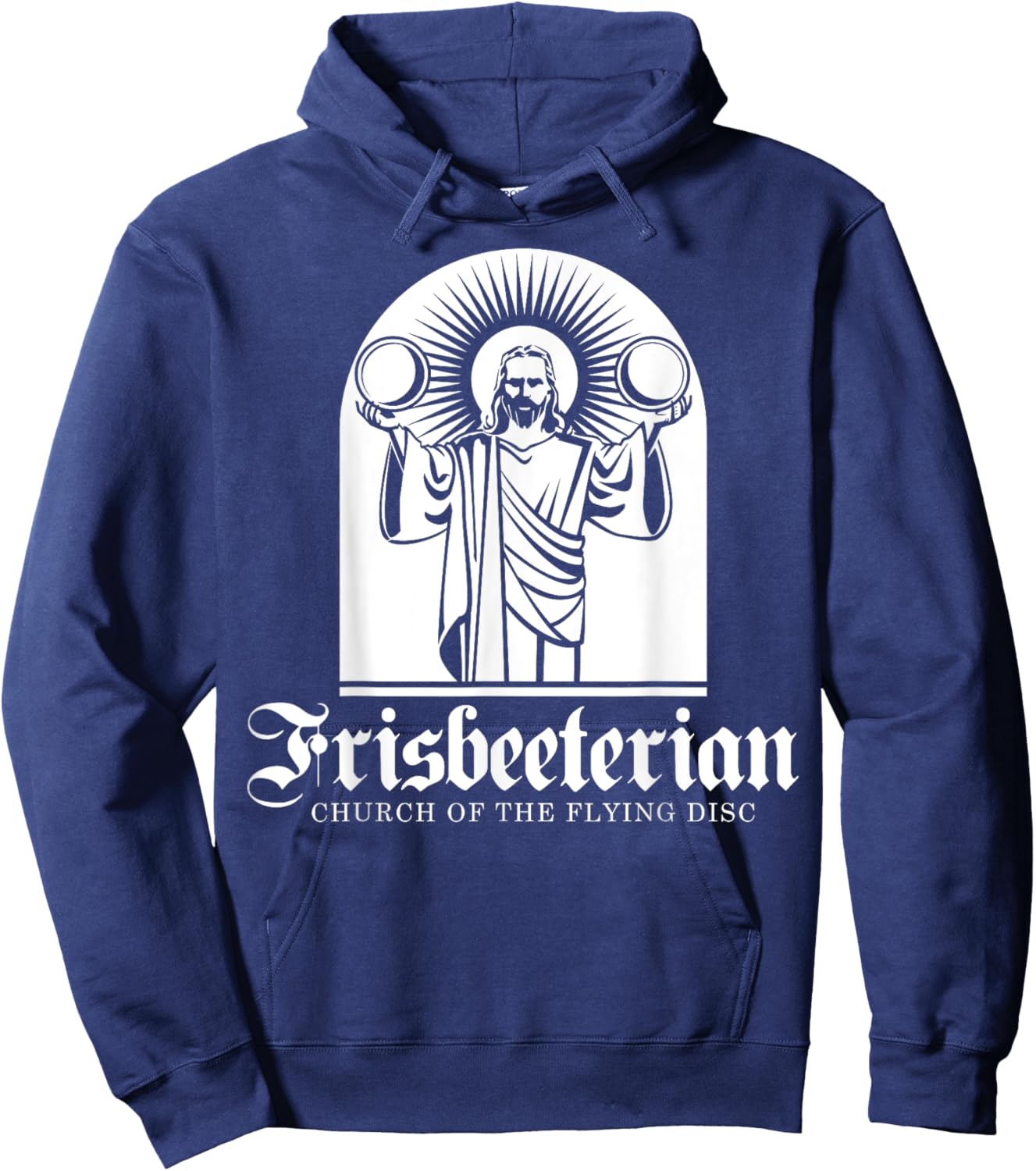 Frisbeeterian Funny Frisbee Disc Golf Hoodie - Hoodie | Navy