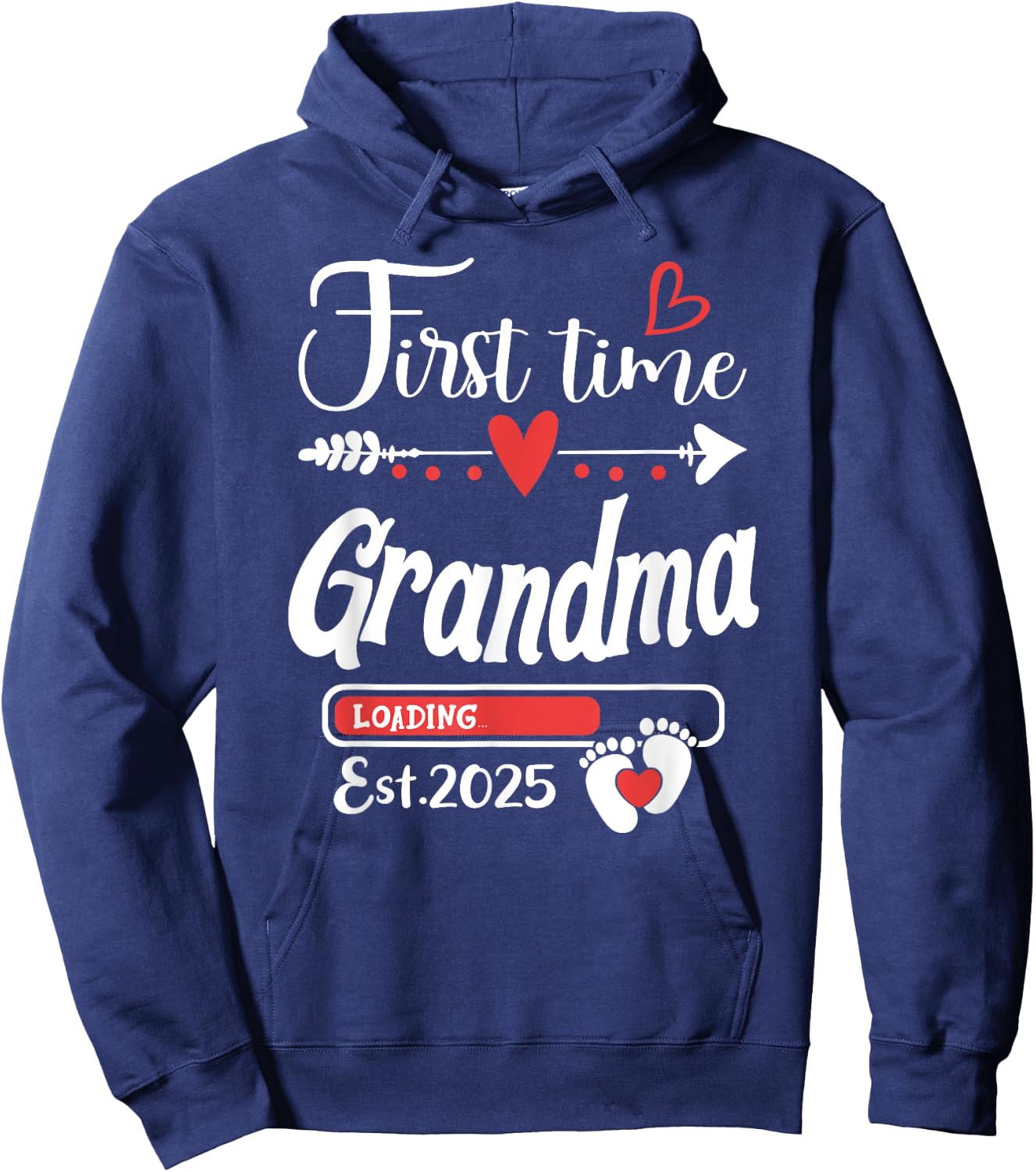 First time Grandma 2025 Soon to be Grandma, Baby Reveal Hoodie - Hoodie | Navy