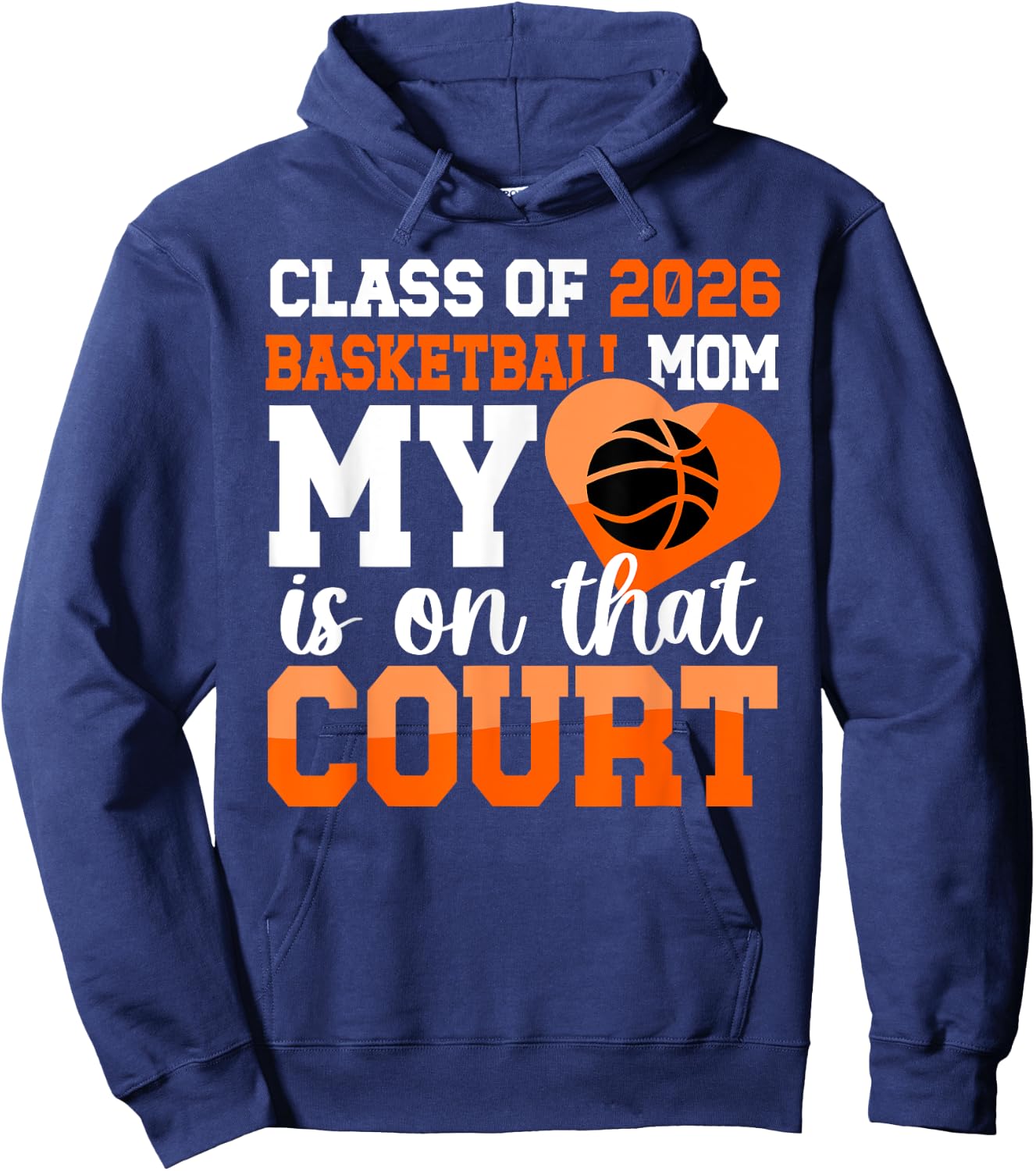 Class Of 2026 Basketball Senior Mom Basketball Senior Mama Hoodie - Hoodie | Navy