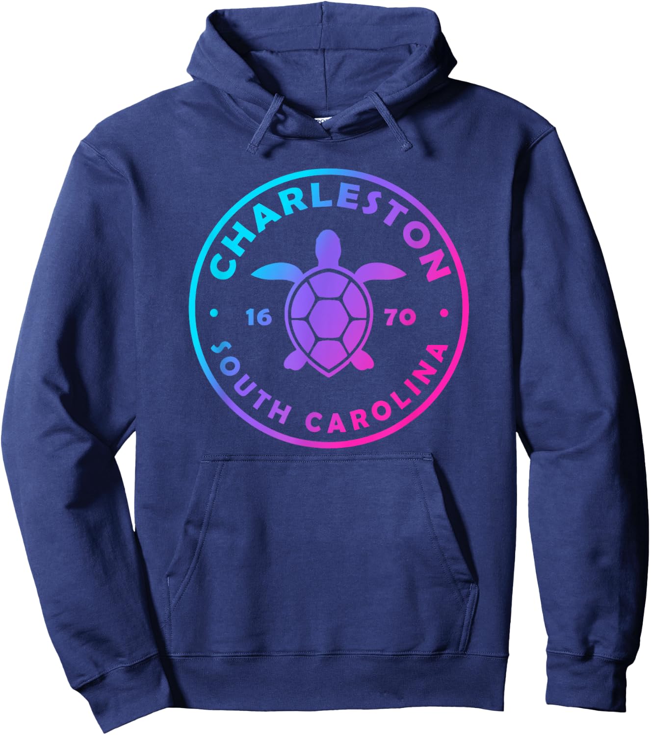 Charleston South Carolina Sea Turtle Tie Dye Beach Vacation Men Women Girls Kids Hoodie - Hoodie | Navy